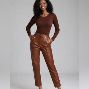 Marc New York Brown Faux Leather Pants